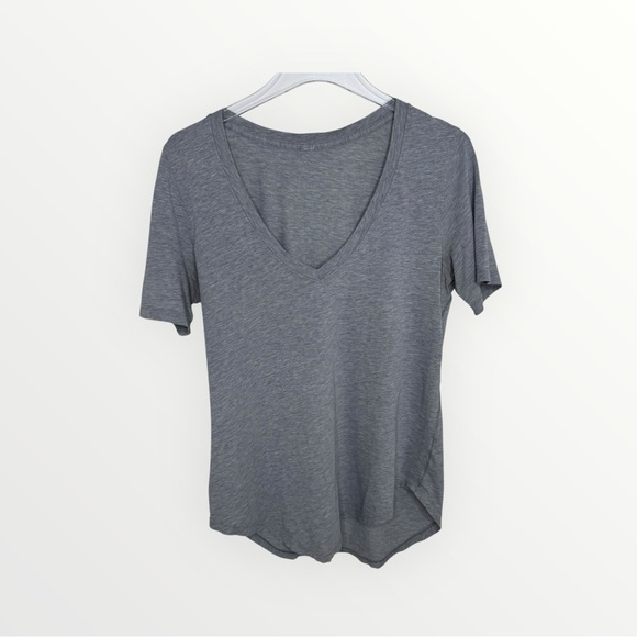 lululemon athletica Tops - Lululemon Women's Love Tee V-Neck Short Sleeve Shirt Heathered Grey Size 8